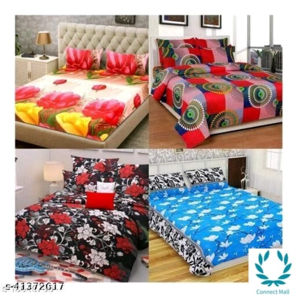 Set of-4 Poly Cotton Queen SizeBedsheet